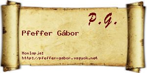 Pfeffer Gábor névjegykártya
